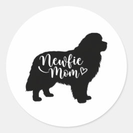 Pegatina Redonda Mamá de Newfie - Mamá de Newfoundland - Madres de 