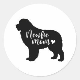 Pegatina Redonda Mamá de Newfie - Mamá de Newfoundland - Madres de 