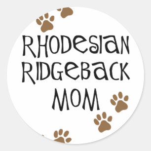 Pegatina Redonda Mamá de Rhodesian Ridgeback
