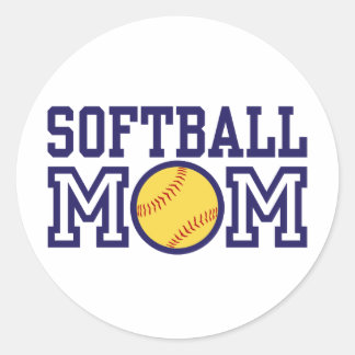 Pegatina Redonda Mamá de Softbol
