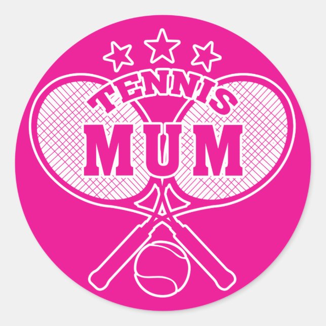 Pegatina Redonda Mamá de tenis (Anverso)