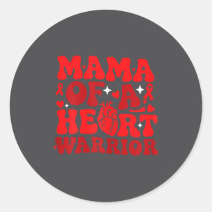 Pegatina Redonda Mamá de un Guerrero del Corazón Conciencia CHD Enf