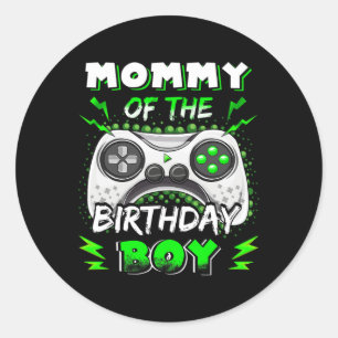 Pegatina Redonda Mamá del niño de cumpleaños decoraciones Videojuga