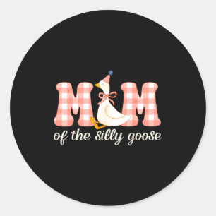 Pegatina Redonda Mamá del pato tonto cumpleañera fiesta familia