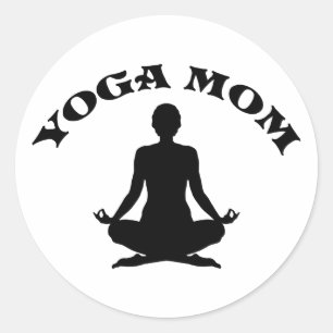 Pegatina Redonda Mamá del yoga