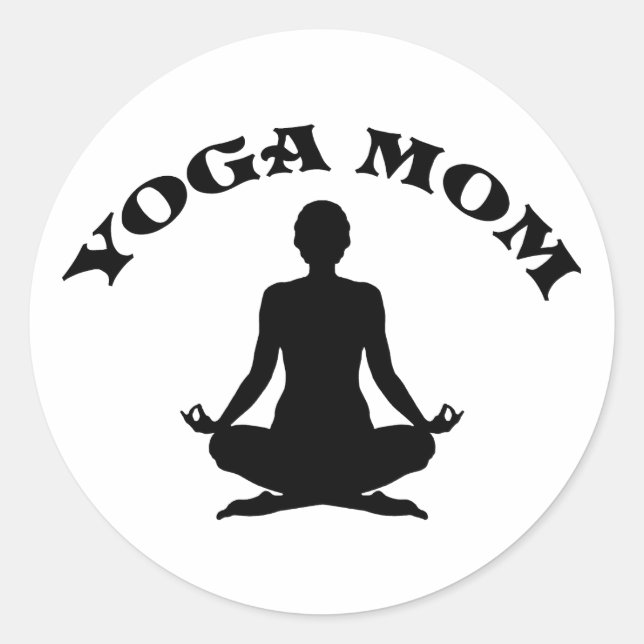 Pegatina Redonda Mamá del yoga (Anverso)