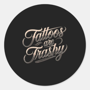 Pegatina Redonda Mamá Divertida con Tatuajes Tatuajes Retro Son Vul