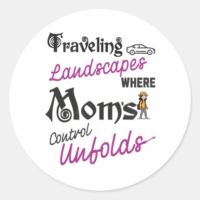 Pegatina Redonda Mamá en una pausa para café regalo del Día de la M (Anverso)