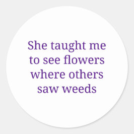 Pegatina Redonda Mamá enseña