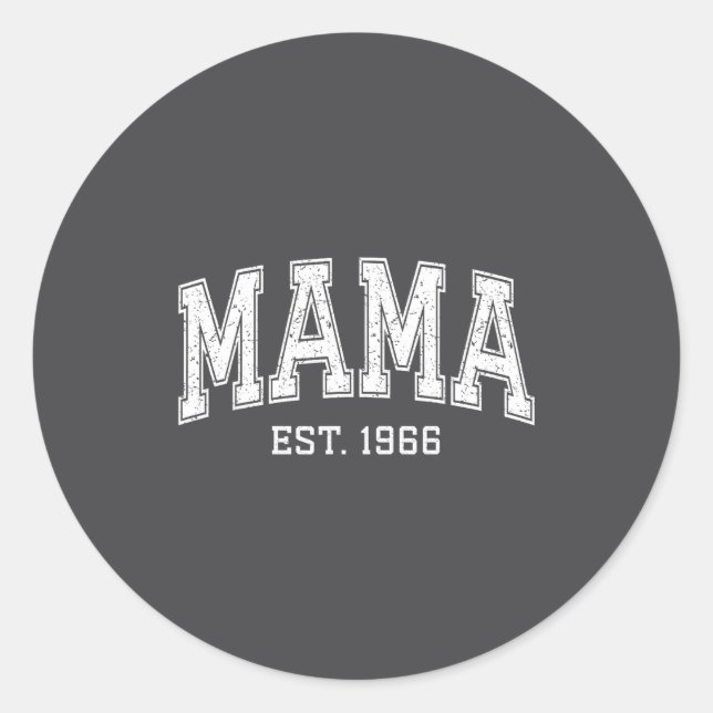 Pegatina Redonda Mama Est 1966 Mom D Mothers Day Ized  (Anverso)