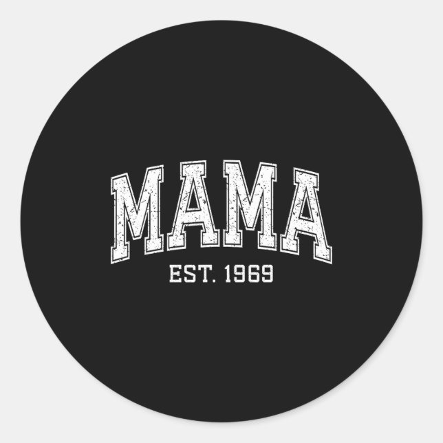 Pegatina Redonda Mama Est 1969 Mom D Mothers Day Ized  (Anverso)