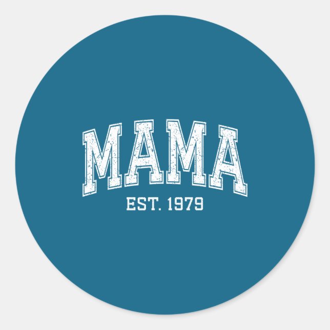 Pegatina Redonda Mama Est 1979 Mom D Mothers Day Ized  (Anverso)