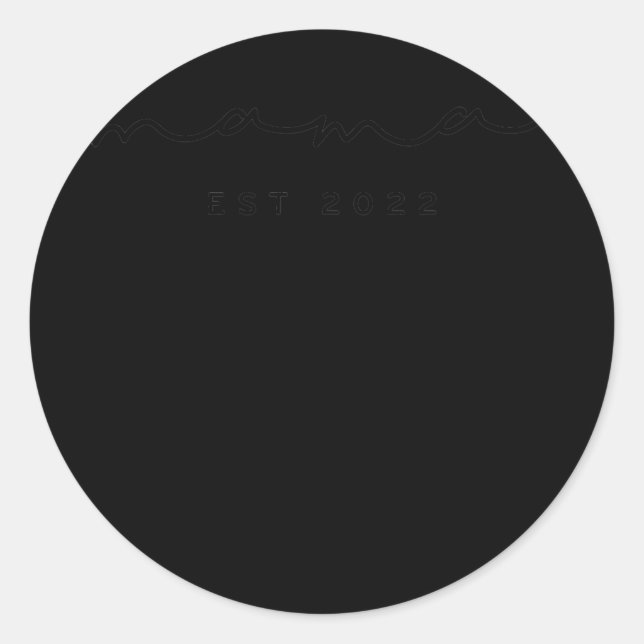 Pegatina Redonda Mama Est 2022 New Mom Announcement Simple Design  (Anverso)