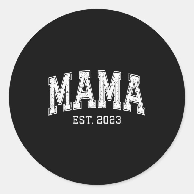 Pegatina Redonda Mama Est 2023 Mom D Mothers Day Ized  (Anverso)