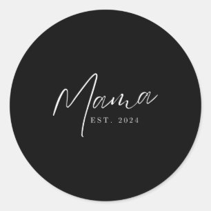 Pegatina Redonda Mamá est 2024 ascendida a mamá día de la madre mam