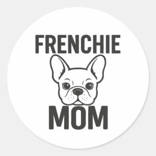 Pegatina Redonda Mamá francesa - Bulldog francés lindo para mamás d