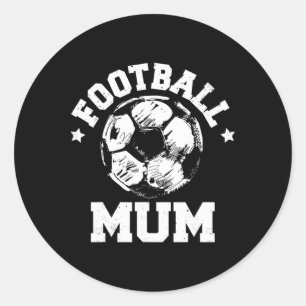 Pegatina Redonda Mamá fútbol boceto fútbol ll orgullosa día de part