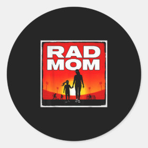 Pegatina Redonda Mamá genial madre e hija mamá futbolista chica ata
