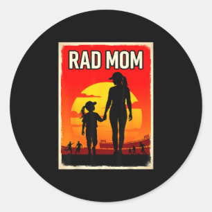 Pegatina Redonda Mamá genial madre e hija mamá futbolista chica ata