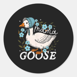 Pegatina Redonda Mama Goose Chiste Funny Mom Silly Día de la Madre