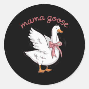 Pegatina Redonda Mama Goose Chiste Funny Mom Silly Día de la Madre