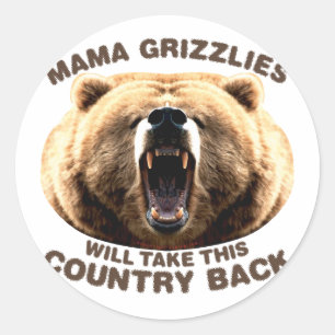 Pegatina Redonda Mama Grizzlies