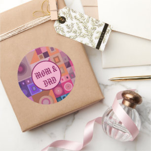 PEGATINA REDONDA MAMÁ, MADRE, MUJERES, CUMPLEAÑOS, REGALO PLATEADO