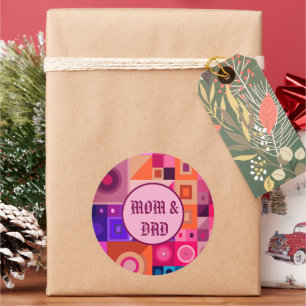 PEGATINA REDONDA MAMÁ, MADRE, MUJERES, CUMPLEAÑOS, REGALO PLATEADO