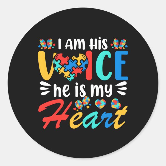 Pegatina Redonda Mamá Mamá mamá hijo de mes de autismo autista (Anverso)