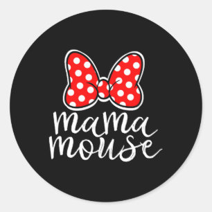 Pegatina Redonda Mamá Mamá Mamá Mamá Ratón Vacó Mamá Divertida Mamá