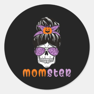 Pegatina Redonda Mamá Monster Halloween