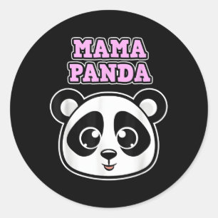 Pegatina Redonda Mama Panda Para Y Madres Panda