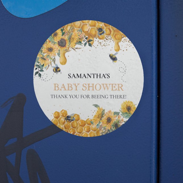 Pegatina Redonda Mamá Para Adorar La Acuarela Girasol Miel Gracias (Subido por el creador)