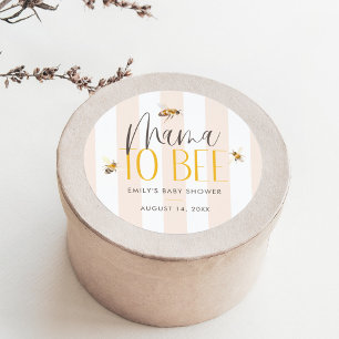 Pegatina Redonda Mamá para besar a la miel: Baby Shower neutral