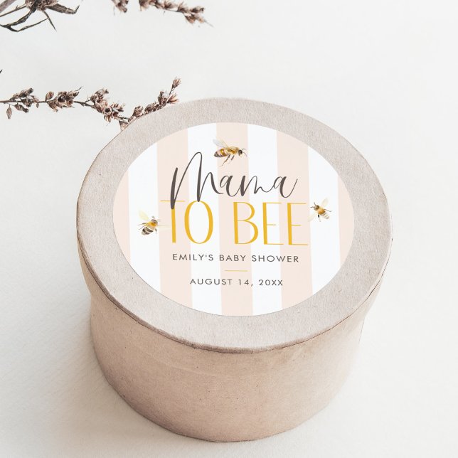 Pegatina Redonda Mamá para besar a la miel: Baby Shower neutral (Subido por el creador)