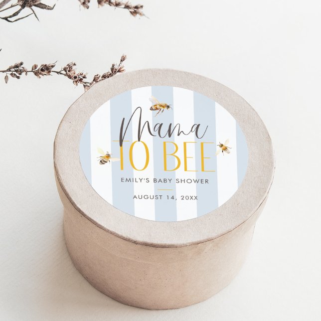 Pegatina Redonda Mamá para comprar la Baby Shower azul de miel (Subido por el creador)