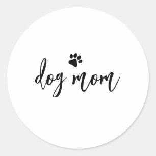 Pegatina Redonda Mamá perro