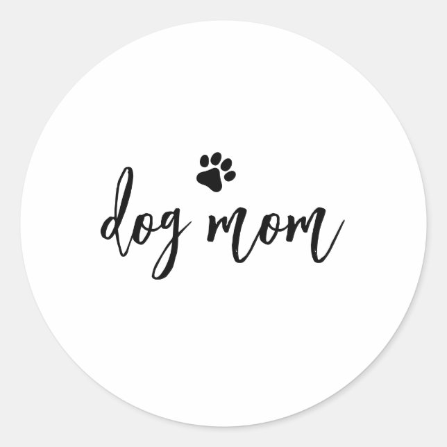 Pegatina Redonda Mamá perro (Anverso)