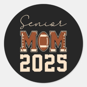 Pegatina Redonda Mamá Senior 2025 Mamá de Fútbol Cl de 2025 Graduad