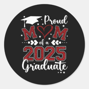 Pegatina Redonda Mamá Senior 2025 Orgullosa Mamá De Un Cl De 2025 G