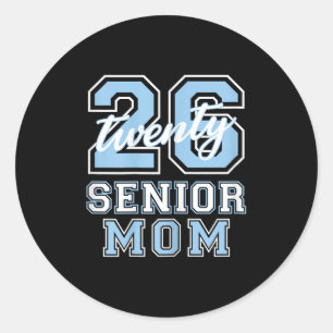 Pegatina Redonda Mamá Senior Cl De Graduación 2026 Letras Azul Páli