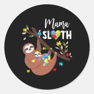 Pegatina Redonda Mama Slozzle Piece Autism Awareness Autism Mo