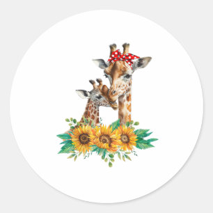 Pegatina Redonda Mamá Sunflower Safari África Animales niños aburre
