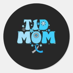 Pegatina Redonda Mamá T1d Superviviente de Diabetes Mamá T1d Diabet