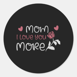 Pegatina Redonda Mamá, te amo más
