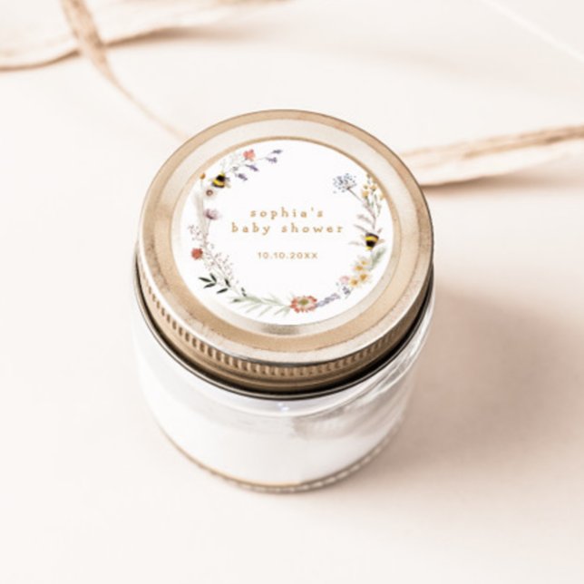 Pegatina Redonda Mama to Bee Wildflower Baby Shower (Subido por el creador)
