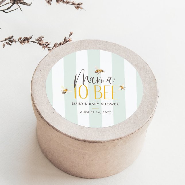 Pegatina Redonda Mamá va a comprar el Baby Shower verde de la miel (Subido por el creador)