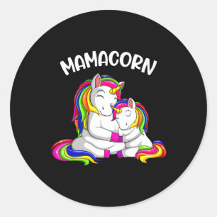 Pegatina Redonda Mamacorn Unicornio Mamá Día de la Madre