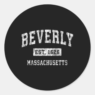 Pegatina Redonda Mamáes Beverly Massachusetts crean deportes