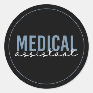 Pegatina Redonda Mamáes de Auxiliar Médico Auxiliar clínico